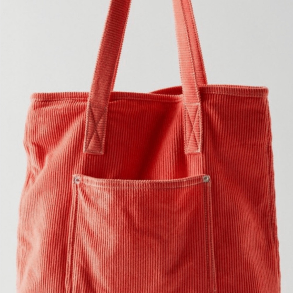 Urban Outfitters Vibrant Coral Corduroy Tote❤️ NWOT - Picture 4 of 7